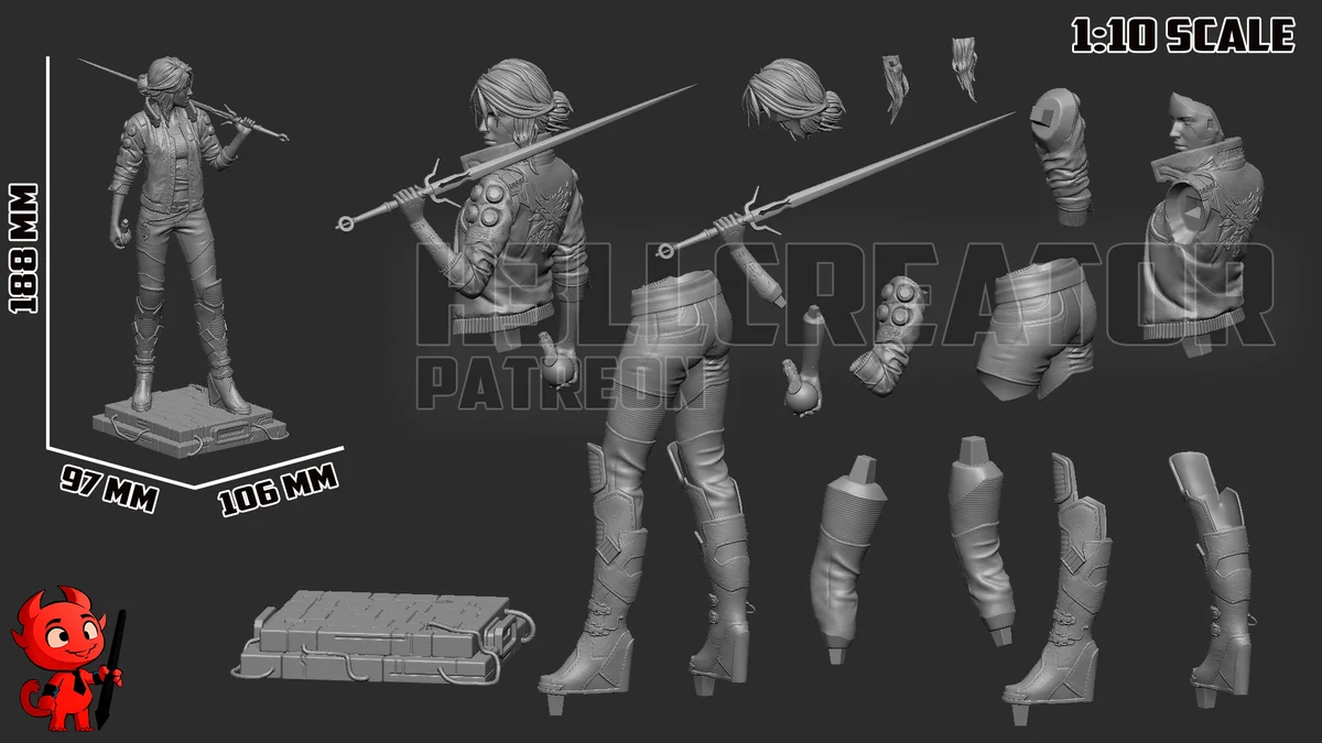 Ciri | Fan Art | 3D Printed Resin Model Garage Kit | *Un-Painted* | H3LL Creator 9