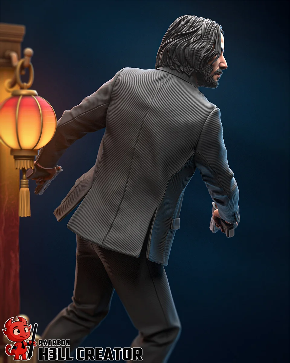 John Wick | Fan Art | 3D Printed Resin Model Garage Kit | *Un-Painted* | H3LL Creator 9