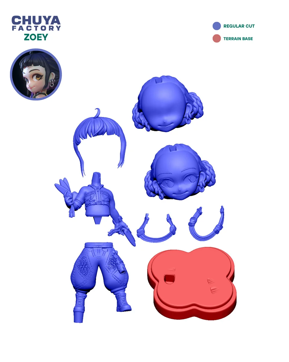 Chibi Zoey | Fan Art | 3D Printed Resin Model Garage Kit | *Un-Painted* | Chuya Factory 15