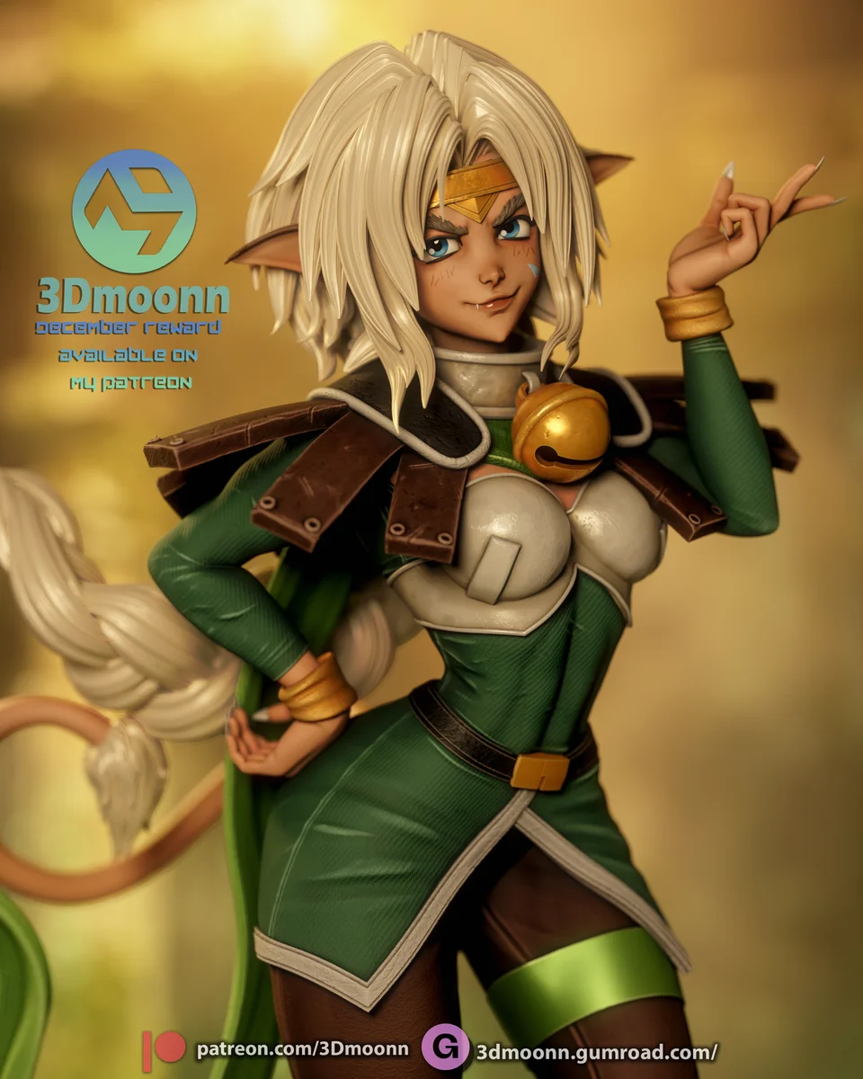 Aisha ClanClan | Fan Art | 3D Printed Resin Model Garage Kit | *Un-Painted* | 3DMoonn 6