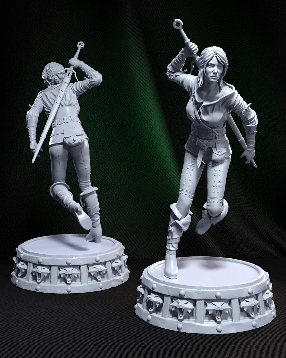 Ciri | Fan Art | 3D Printed Resin Model Garage Kit | *Un-Painted* | H3LL Creator 3