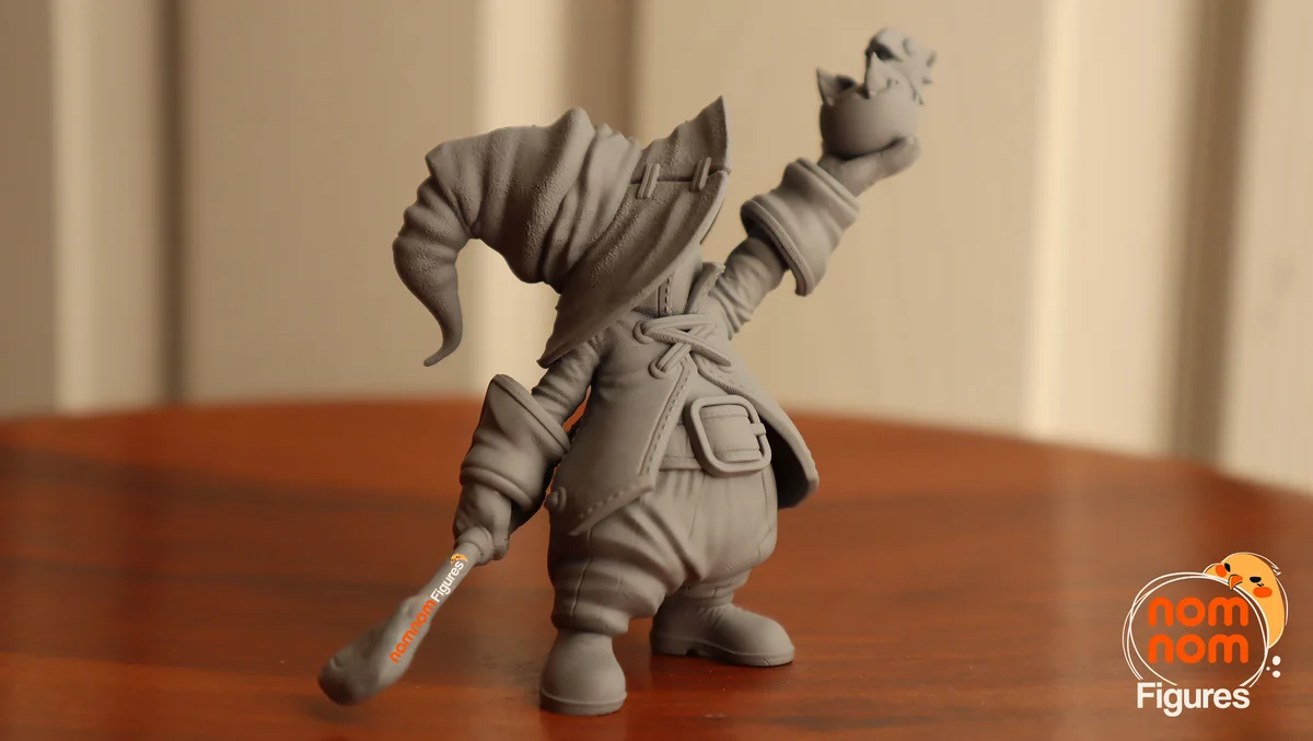 Chibi Vivi Ornitier with Chocobo | Fan Art | 3D Printed Resin Model Garage Kit | *Un-Painted* | Nomnom 4