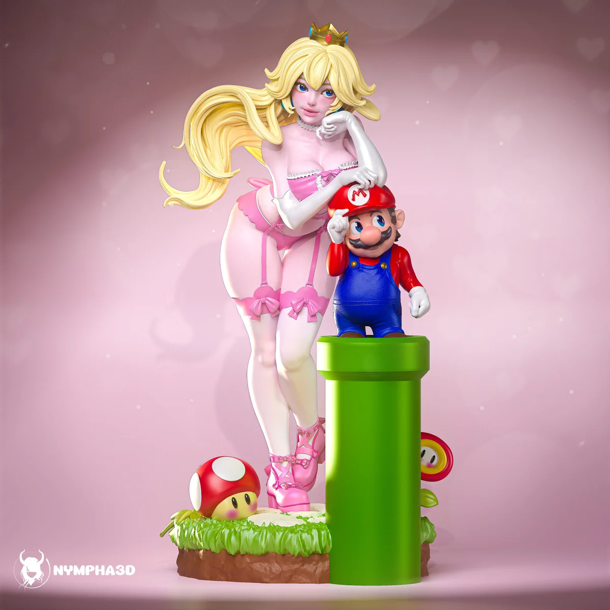 Peach | Fan Art | 3D Printed Resin Model Garage Kit | *Un-Painted* | Nympha3D 5