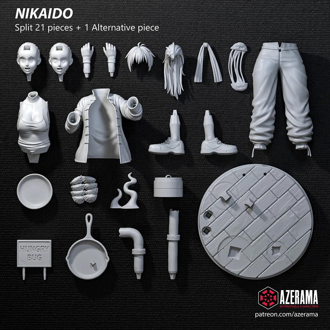 Nikaido | Fan Art | 3D Printed Resin Model Garage Kit | *Un-Painted* | Azerama 5