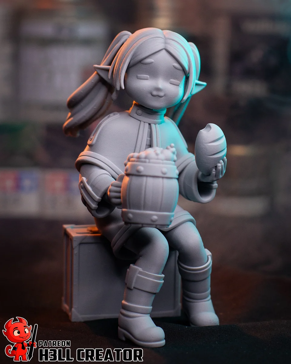Chibi Frieren | Fan Art | 3D Printed Resin Model Garage Kit | *Un-Painted* | H3LL Creator 13