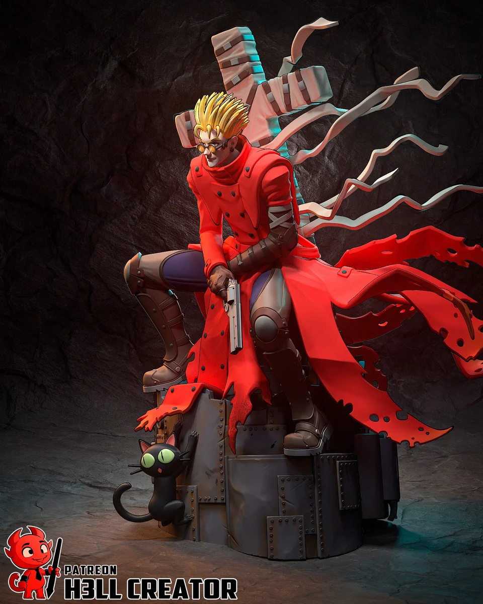 Vash the Stampede | Fan Art | 3D Printed Resin Model Garage Kit | *Un-Painted* | H3LL Creator 3