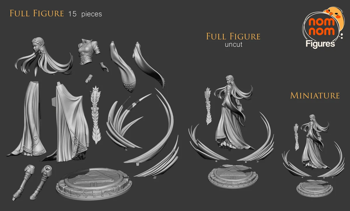 Princess Zelda | Fan Art | 3D Printed Resin Model Garage Kit | *Un-Painted* | Nomnom 3