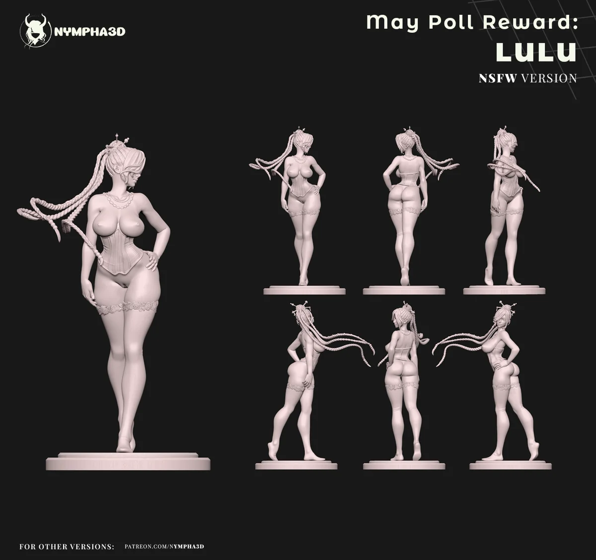 Lulu | Fan Art | 3D Printed Resin Model Garage Kit | *Un-Painted* | Nympha3D 6