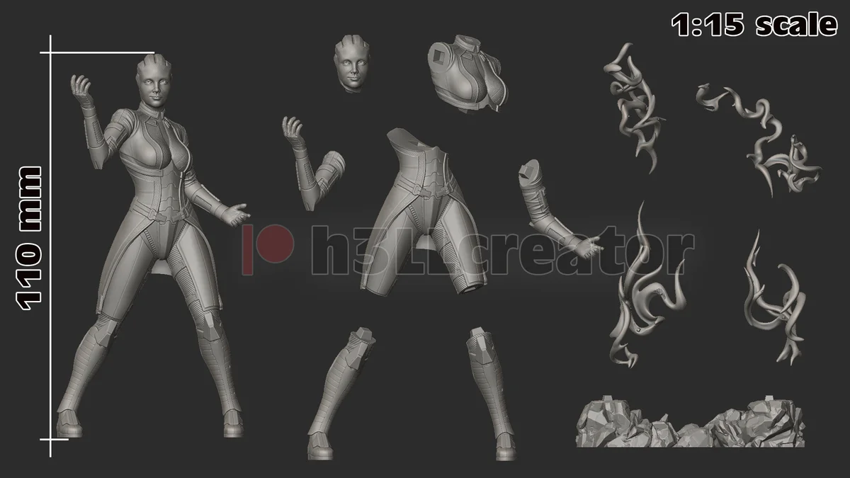 Liara Remake | Fan Art | 3D Printed Resin Model Garage Kit | *Un-Painted* | H3LL Creator 11