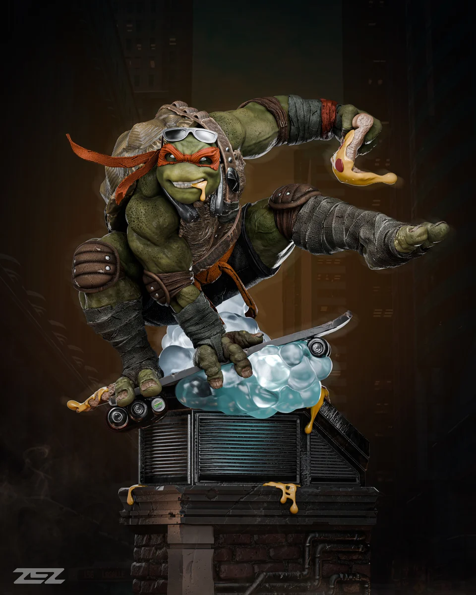 Michelangelo | Fan Art | 3D Printed Resin Model Garage Kit | *Un-Painted* | ZEZ Studio
