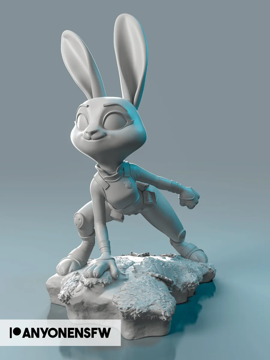 Officer Bunny | Fan Art | 3D Printed Resin Model Garage Kit | *Un-Painted* | AnyoneNSFW 2