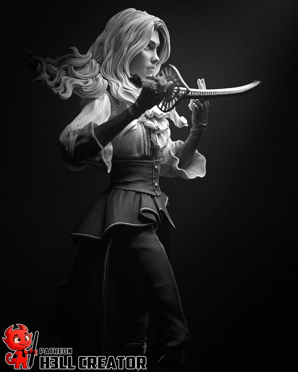 Maelle | Fan Art | 3D Printed Resin Model Garage Kit | *Un-Painted* | H3LL Creator 5