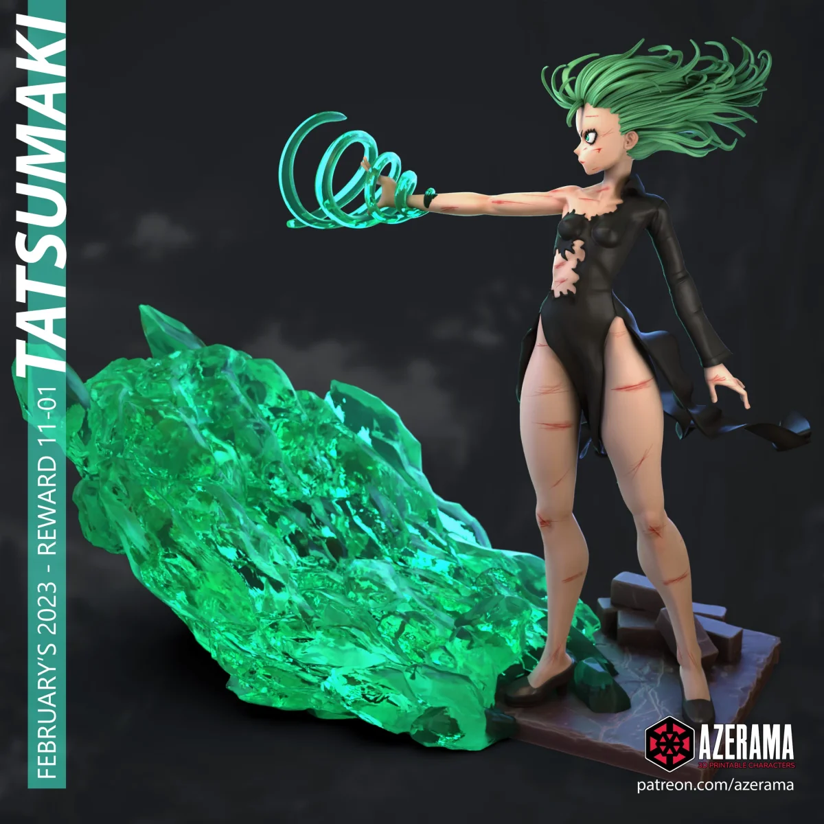 Tatsumaki | Fan Art | 3D Printed Resin Model Garage Kit | *Un-Painted* | Azerama 2