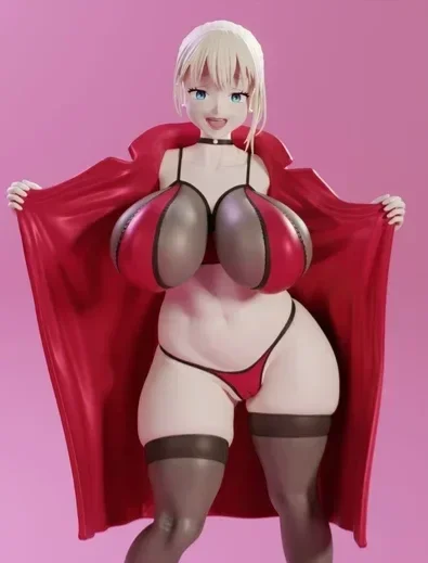 Naughty Exhib Girl | Fan Art | 3D Printed Resin Model Garage Kit | *Un-Painted* | KiTNo