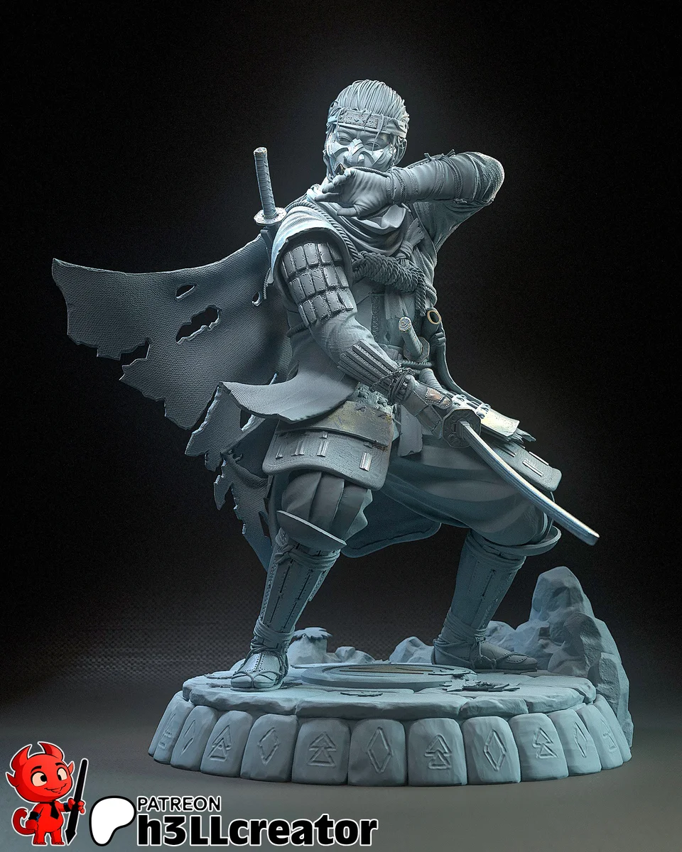 Jin Sakai | Fan Art | 3D Printed Resin Model Garage Kit | *Un-Painted* | H3LL Creator 7