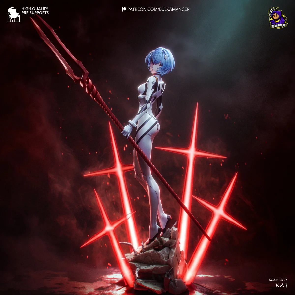 Ayanami Rei | Fan Art | 3D Printed Resin Model Garage Kit | *Un-Painted* | Bulkamancer 6