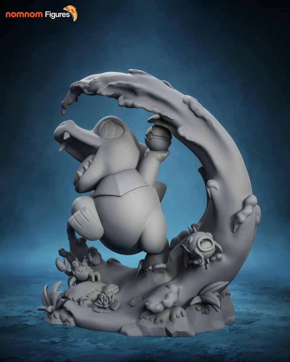Chibi Totodile | Fan Art | 3D Printed Resin Model Garage Kit | *Un-Painted* | Nomnom 9