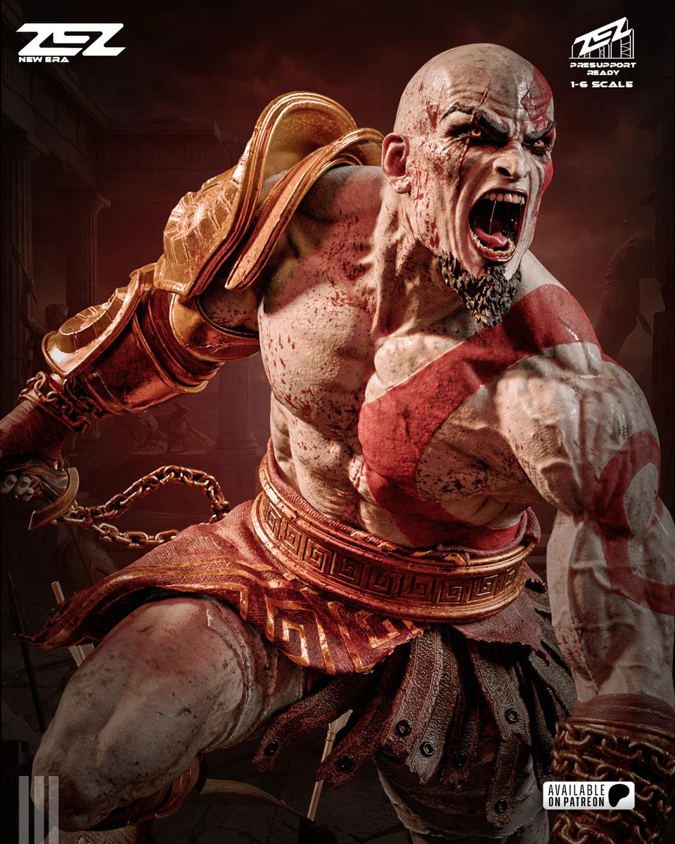 Kratos | Fan Art | 3D Printed Resin Model Garage Kit | *Un-Painted* | ZEZ Studio 6