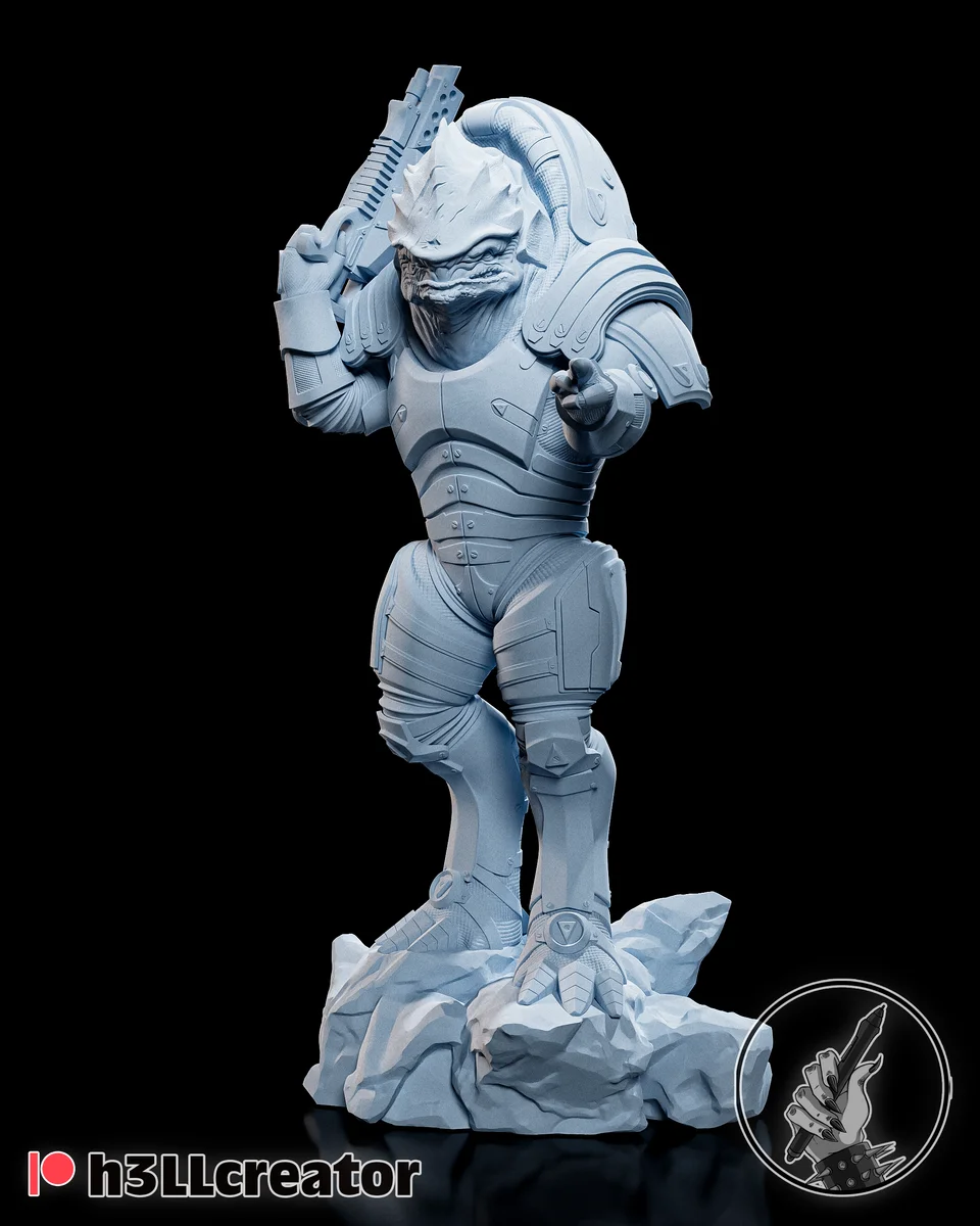 Wrex | Fan Art | 3D Printed Resin Model Garage Kit | *Un-Painted* | H3LL Creator 3