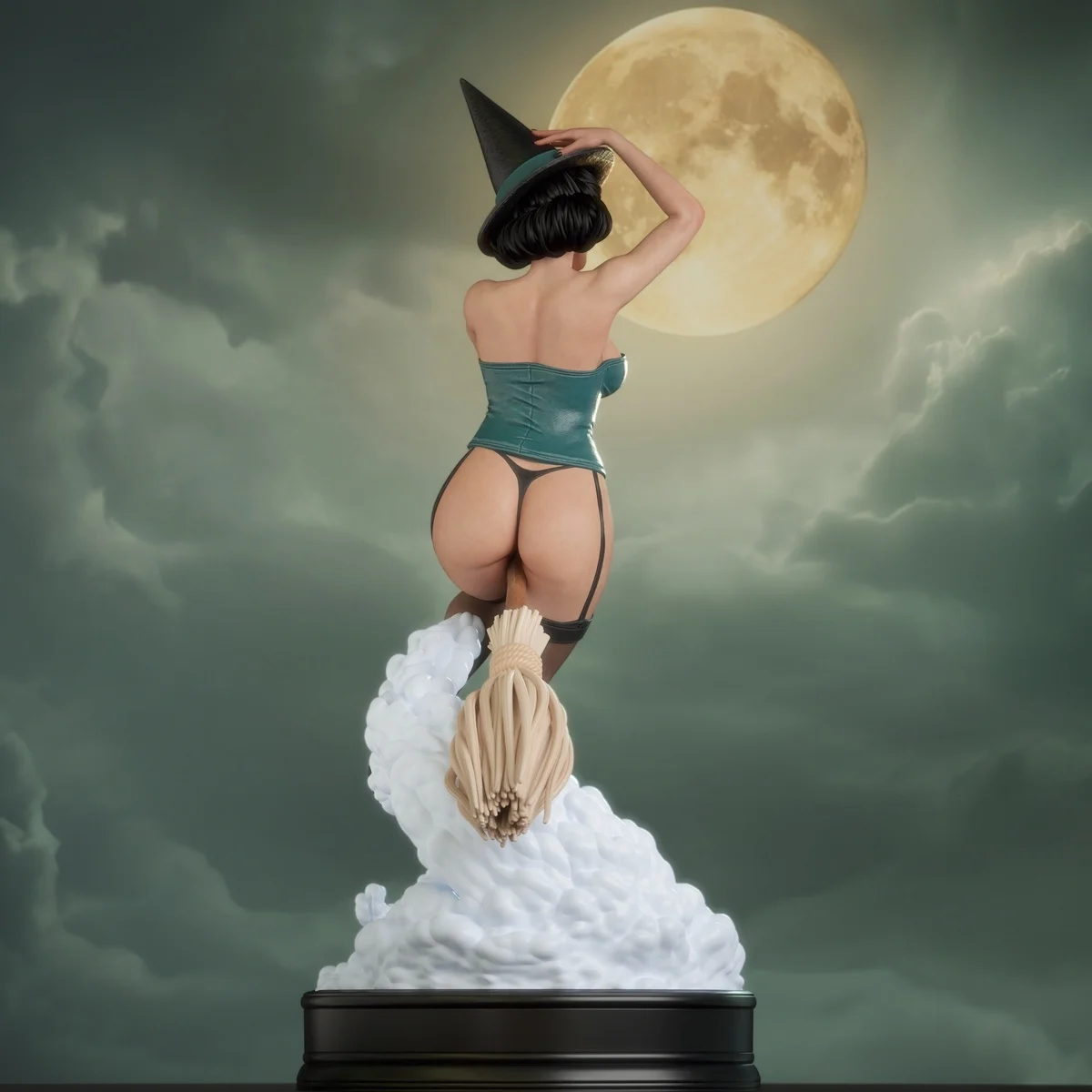 Witch Bombshell | Fan Art | 3D Printed Resin Model Garage Kit | *Un-Painted* | Abe3D 4