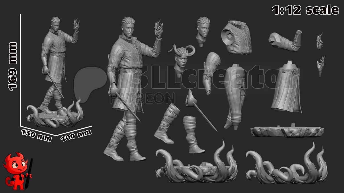 Wyll | Fan Art | 3D Printed Resin Model Garage Kit | *Un-Painted* | H3LL Creator 15
