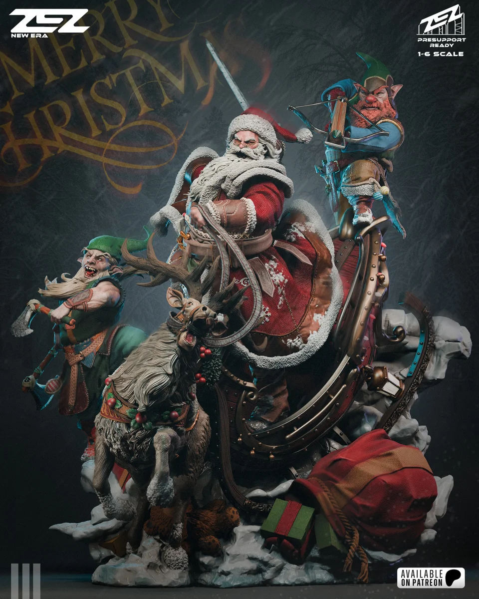 Santa Claus | Fan Art | 3D Printed Resin Model Garage Kit | *Un-Painted* | ZEZ Studio