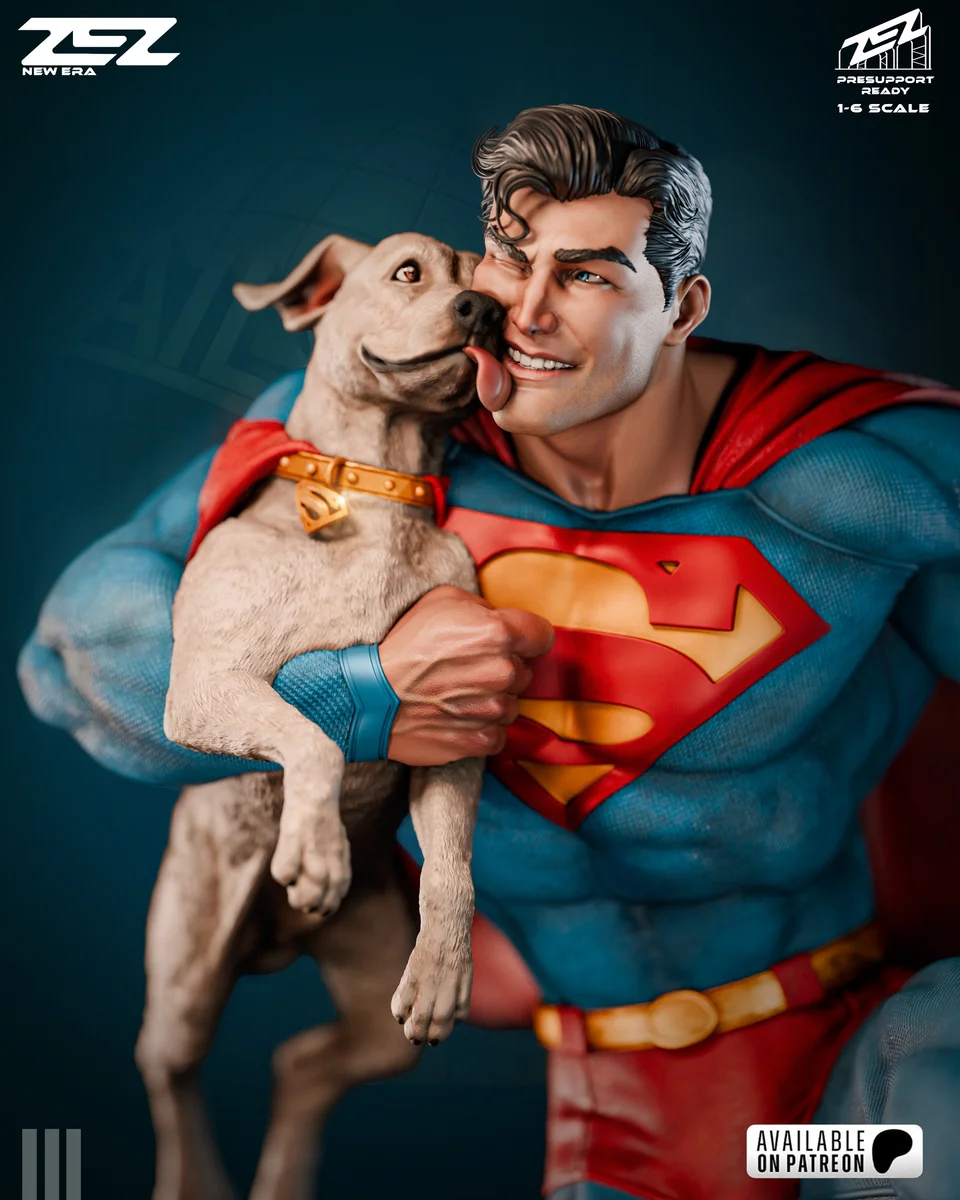 Superman & Krypto | Fan Art | 3D Printed Resin Model Garage Kit | *Un-Painted* | ZEZ Studio 6