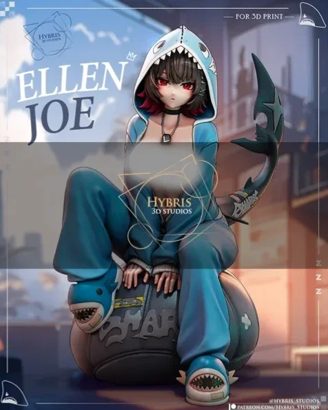 Ellen Joe - Shark Pajamas | Fan Art | 3D Printed Resin Model Garage Kit | *Un-Painted* | Hybris Studios 4