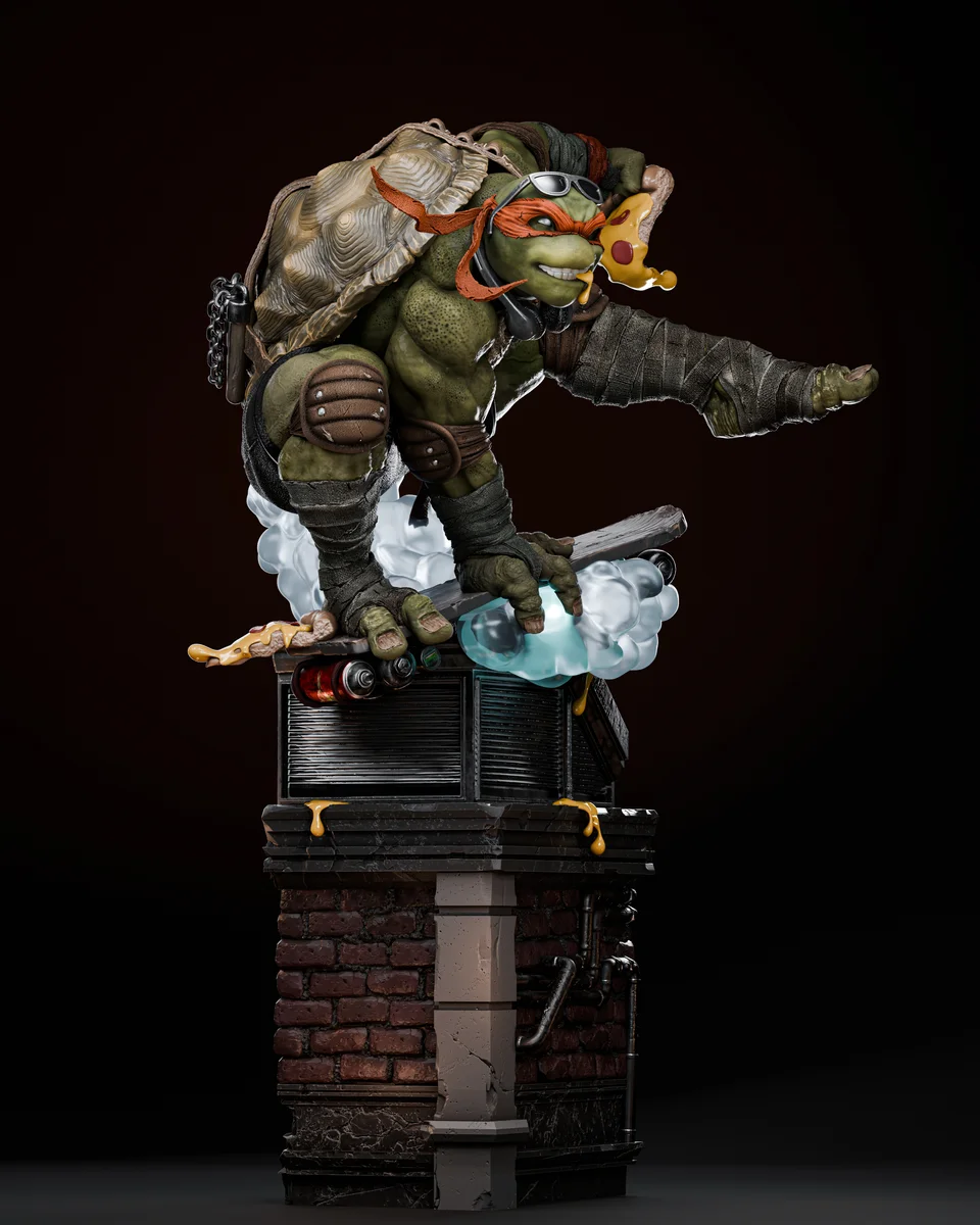 Michelangelo | Fan Art | 3D Printed Resin Model Garage Kit | *Un-Painted* | ZEZ Studio 3
