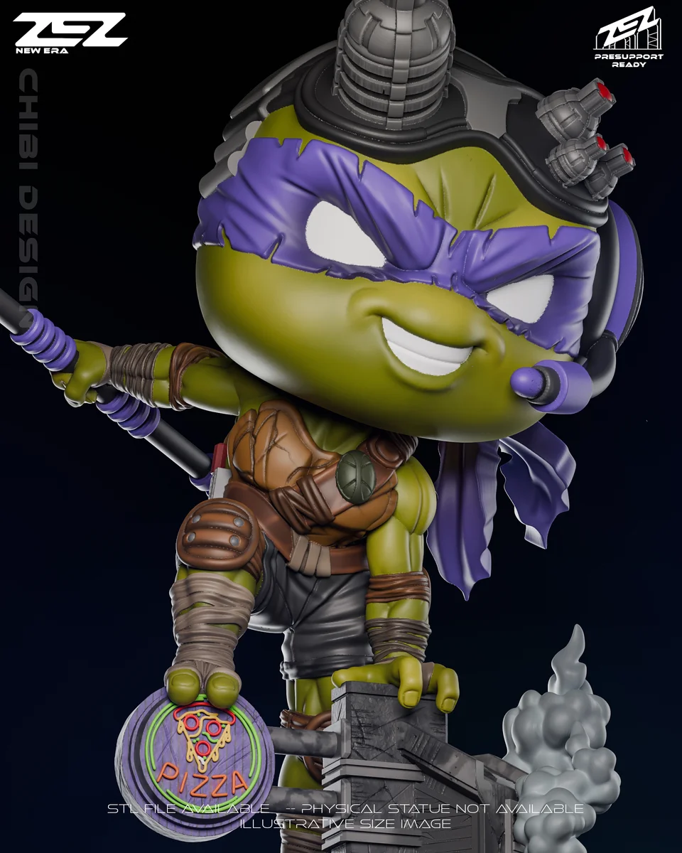 Chibi Donatello | Fan Art | 3D Printed Resin Model Garage Kit | *Un-Painted* | ZEZ Studio 6