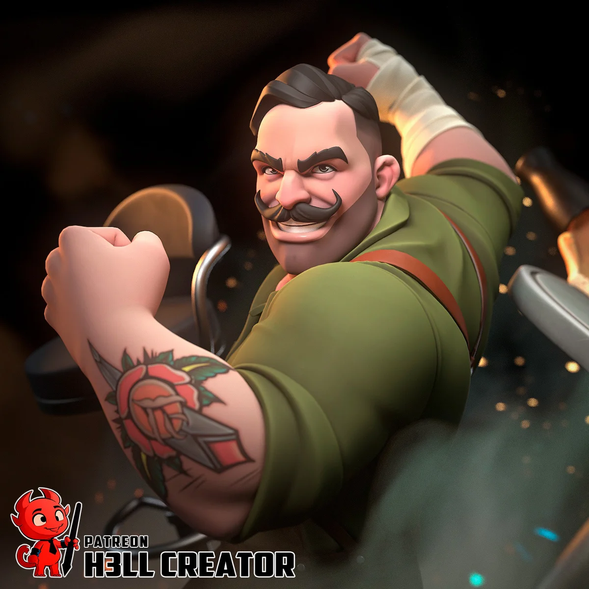 Punch Up | Fan Art | 3D Printed Resin Model Garage Kit | *Un-Painted* | H3LL Creator 4