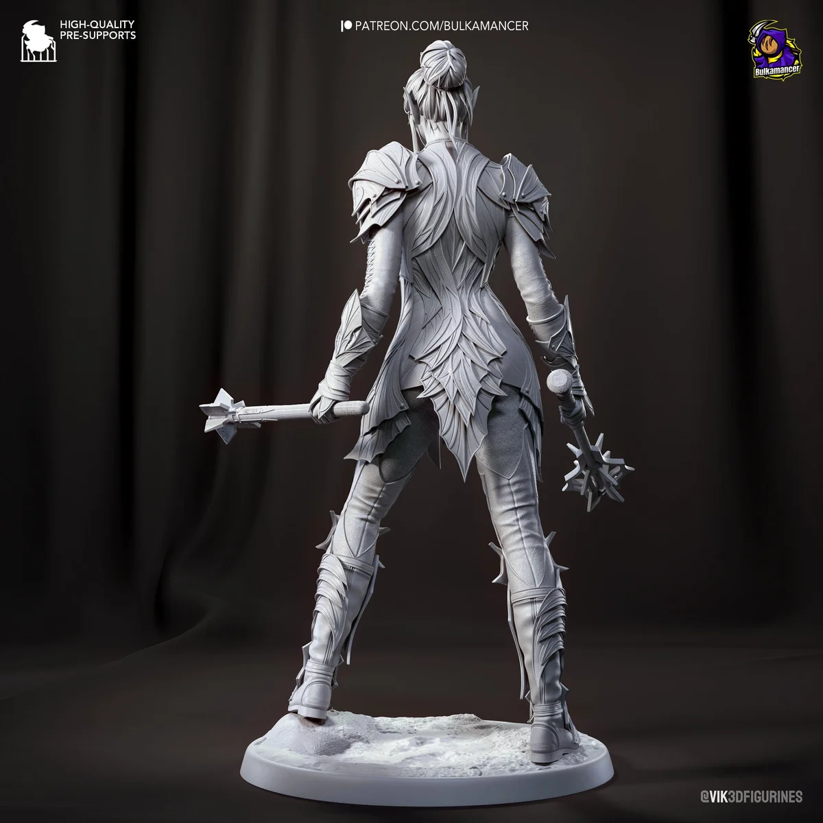 Drow Paladin | Fan Art | 3D Printed Resin Model Garage Kit | *Un-Painted* | Bulkamancer 8