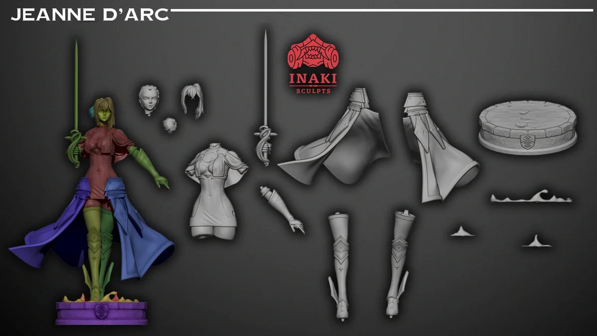 Jeanne D'arc | Fan Art | 3D Printed Resin Model Garage Kit | *Un-Painted* | Inaki Sculpts 6