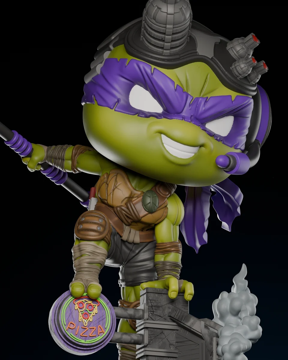 Chibi Donatello | Fan Art | 3D Printed Resin Model Garage Kit | *Un-Painted* | ZEZ Studio
