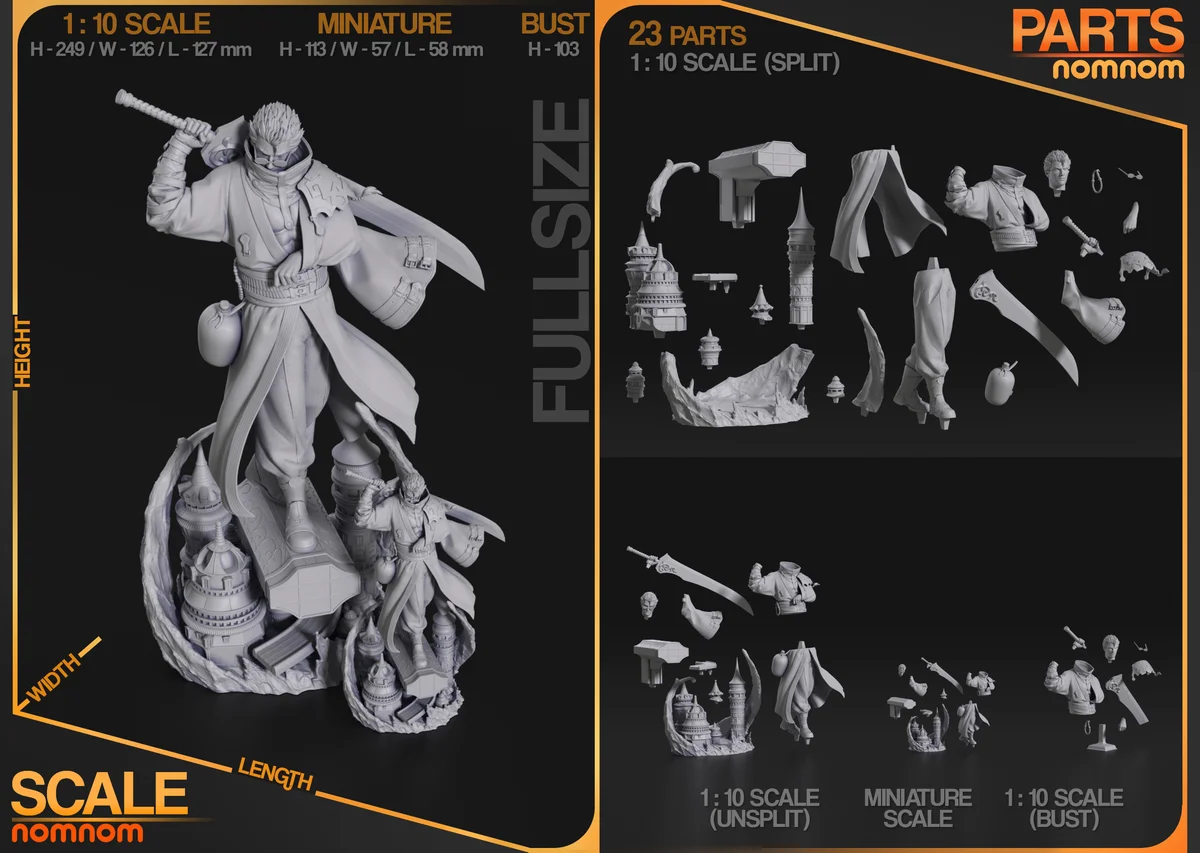 Auron | Fan Art | 3D Printed Resin Model Garage Kit | *Un-Painted* | Nomnom 6