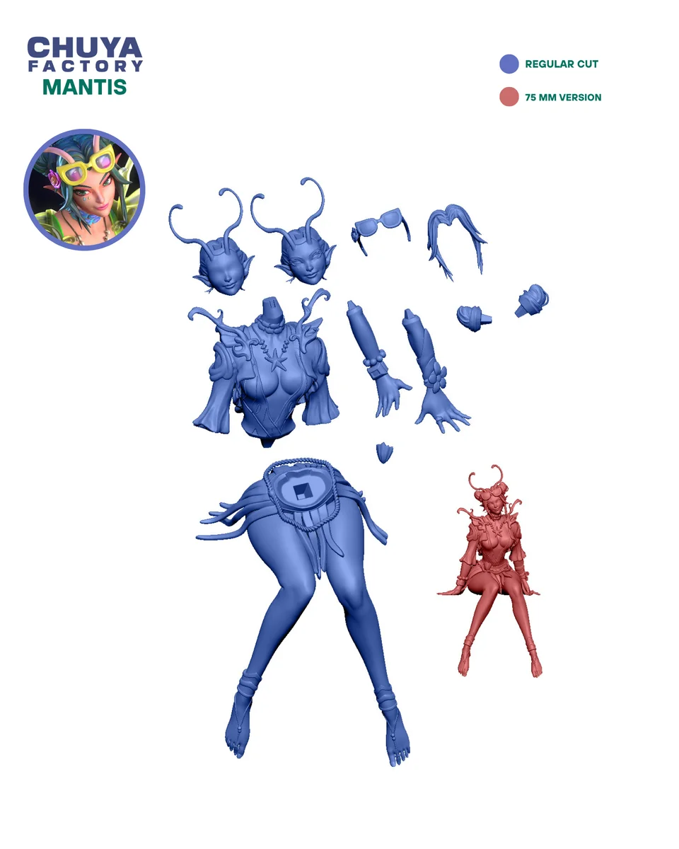 Mantis | Fan Art | 3D Printed Resin Model Garage Kit | *Un-Painted* | Chuya Factory 12