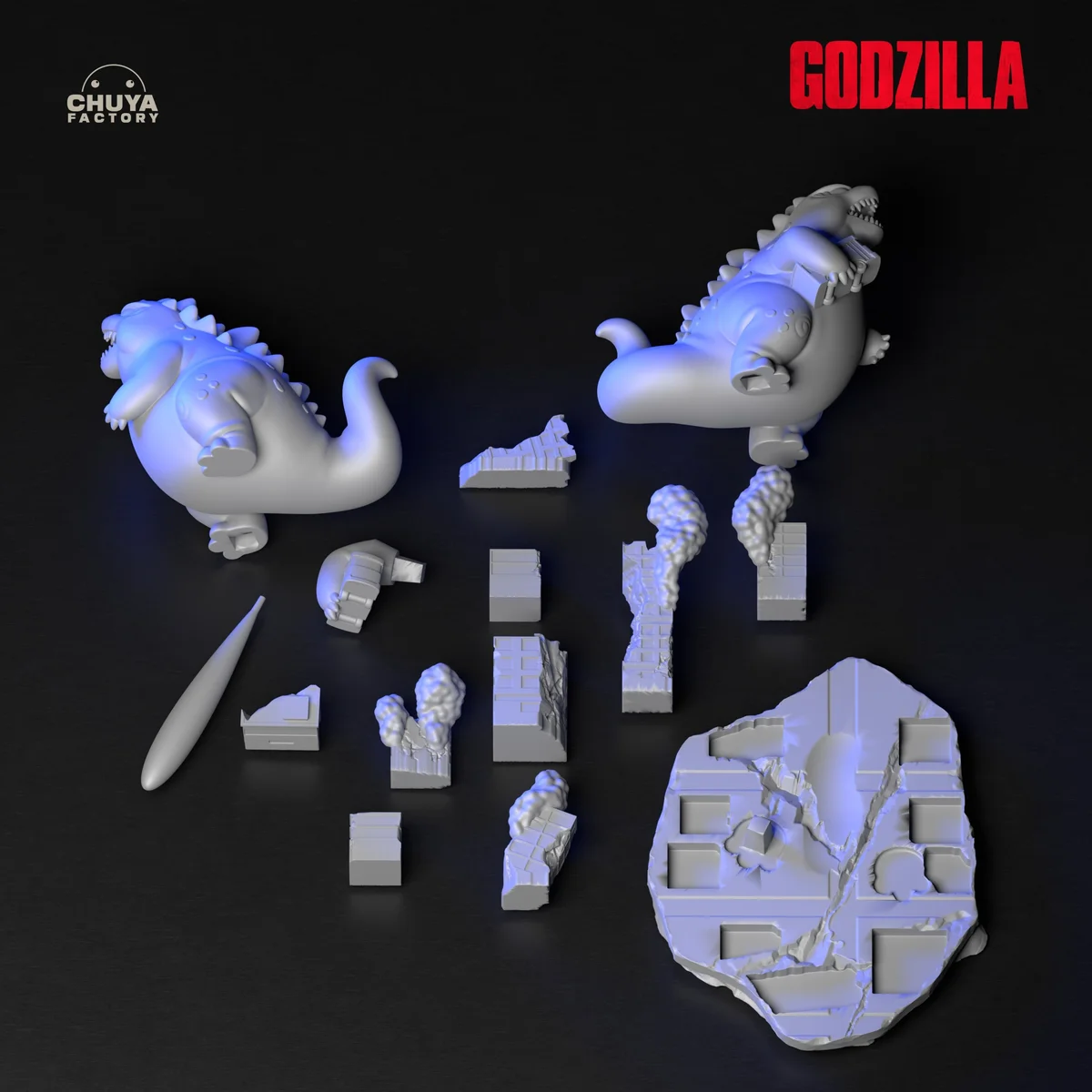 Chibi Godzilla | Fan Art | 3D Printed Resin Model Garage Kit | *Un-Painted* | Chuya Factory 13