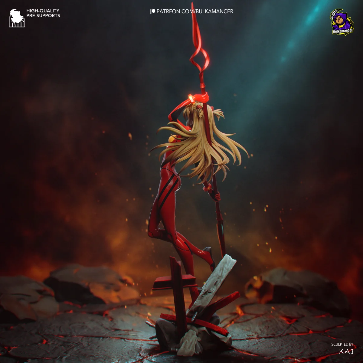 Asuka | Fan Art | 3D Printed Resin Model Garage Kit | *Un-Painted* | Bulkamancer 4