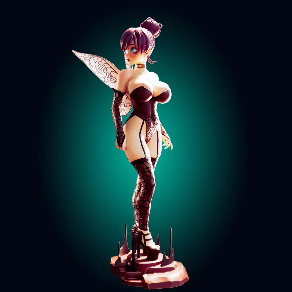 Goth Tinkerbell | Fan Art | 3D Printed Resin Model Garage Kit | *Un-Painted* | Officer Rhu 2
