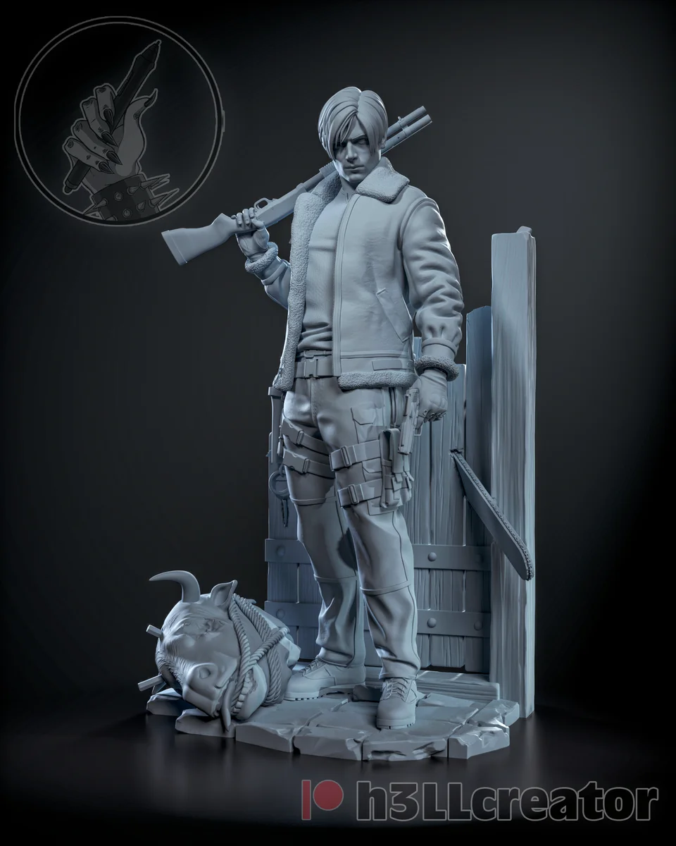 Leon Kennedy (jacket Version) | Fan Art | 3D Printed Resin Model Garage Kit | *Un-Painted* | H3LL Creator 3