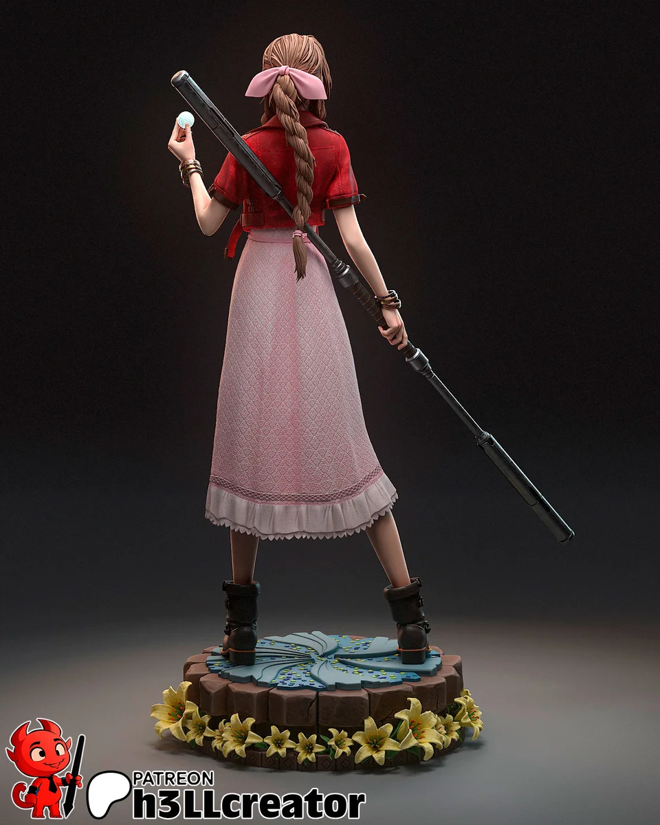 Aerith Gainsborough | Fan Art | 3D Printed Resin Model Garage Kit | *Un-Painted* | H3LL Creator 8