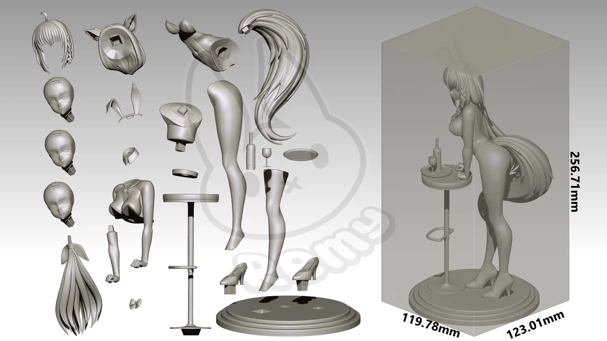 Shirakami Fubuki | Fan Art | 3D Printed Resin Model Garage Kit | *Un-Painted* | Remy Sculpts 8