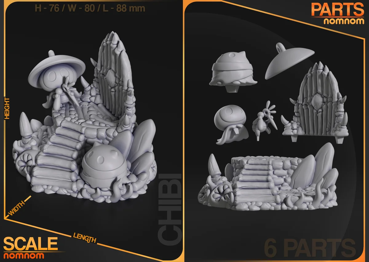 Chibi Sherma | Fan Art | 3D Printed Resin Model Garage Kit | *Un-Painted* | Nomnom 6