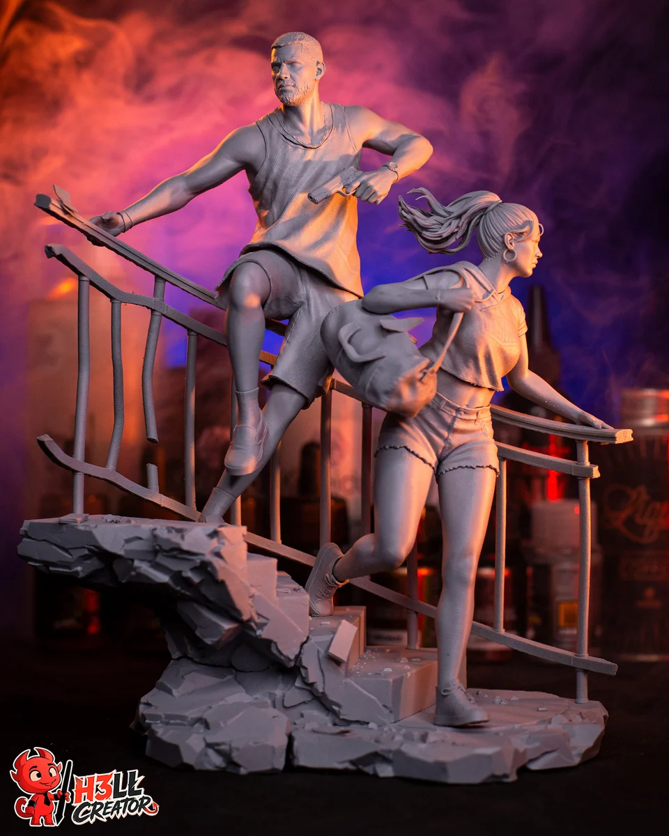 Jason and Lucia | Fan Art | 3D Printed Resin Model Garage Kit | *Un-Painted* | H3LL Creator 14