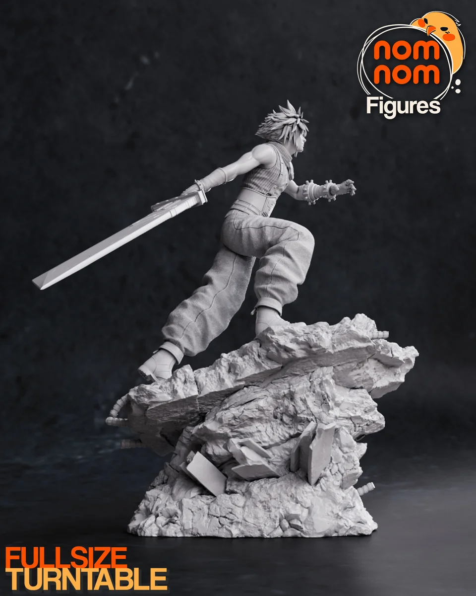 Cloud Strife | Fan Art | 3D Printed Resin Model Garage Kit | *Un-Painted* | Nomnom 8