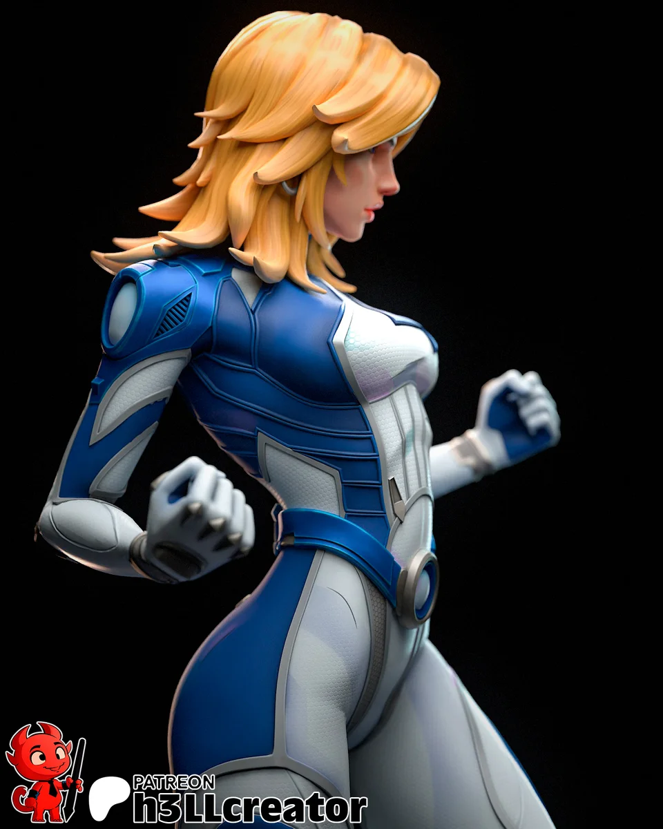 Invisible Woman | Fan Art | 3D Printed Resin Model Garage Kit | *Un-Painted* | H3LL Creator 3