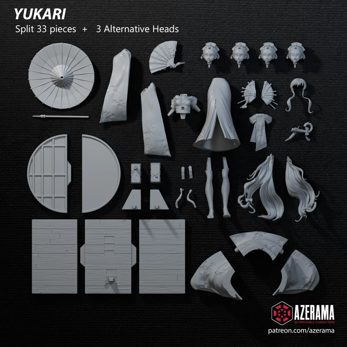 Yukari | Fan Art | 3D Printed Resin Model Garage Kit | *Un-Painted* | Azerama 5