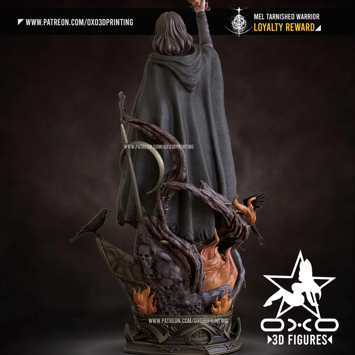 Mel Tarnished Warrior | Fan Art | 3D Printed Resin Model Garage Kit | *Un-Painted* | OXO3D 3