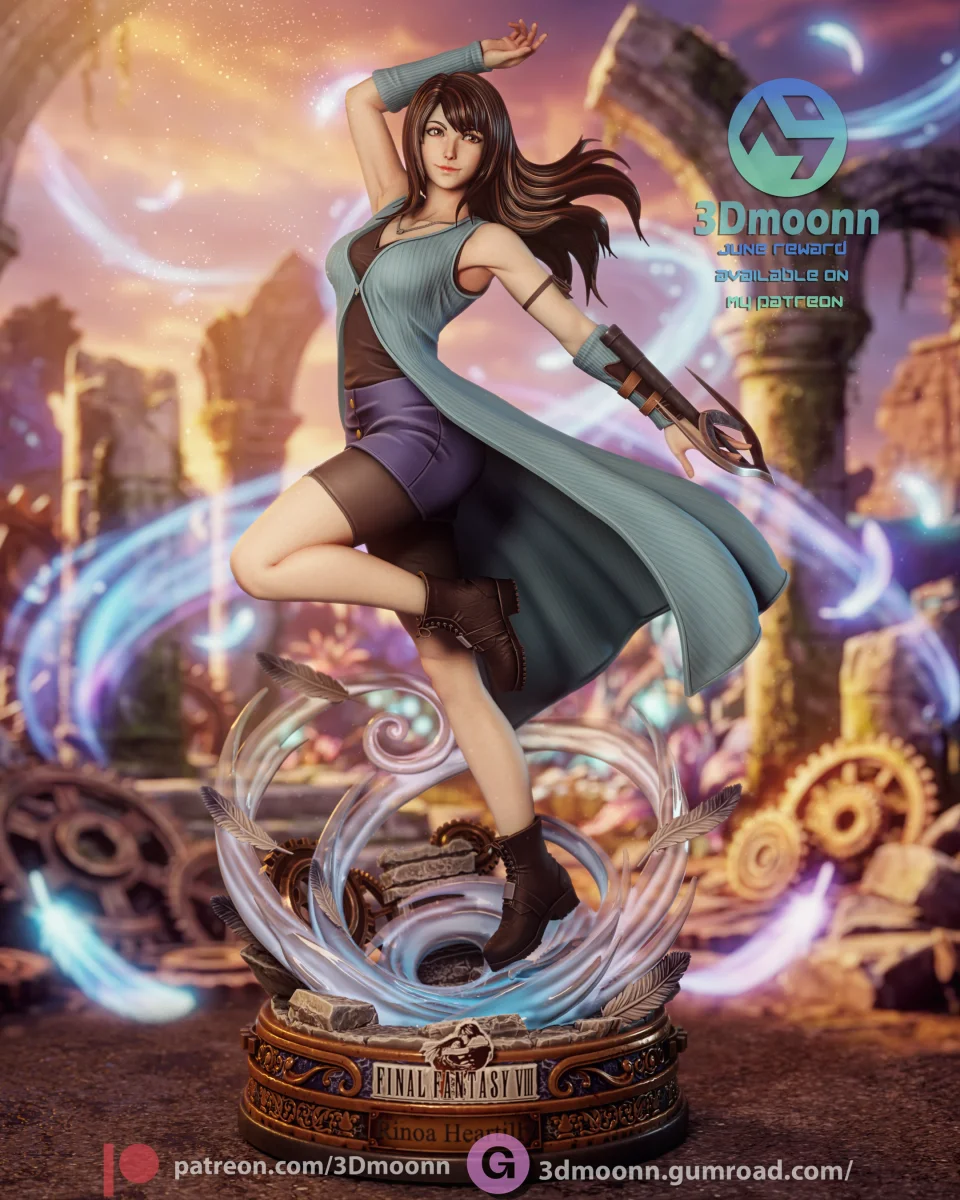 Rinoa Heartilly | Fan Art | 3D Printed Resin Model Garage Kit | *Un-Painted* | 3DMoonn 7