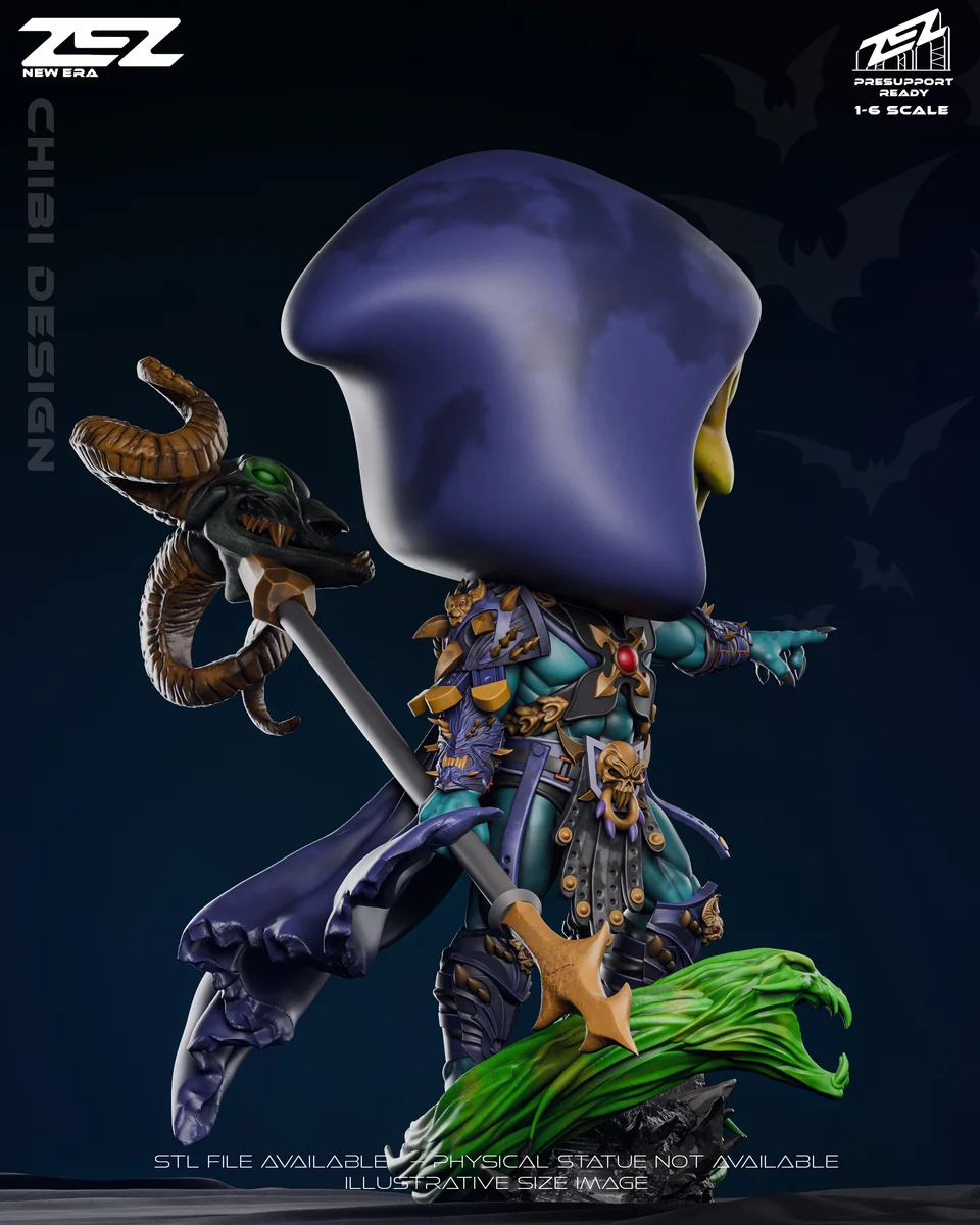Chibi Skeletor | Fan Art | 3D Printed Resin Model Garage Kit | *Un-Painted* | ZEZ Studio 5